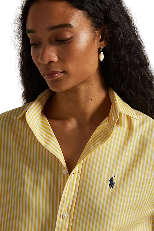 Striped Cotton Shirt - Yellow White