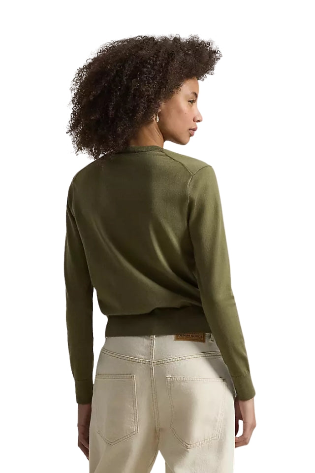 Crewneck Cardigan - Willow Green