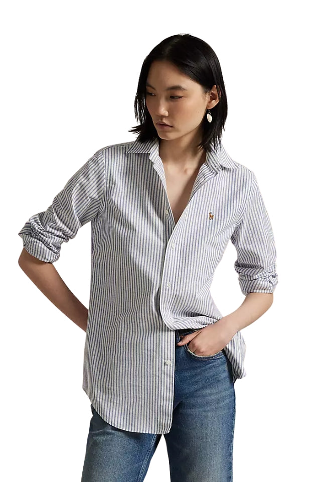 Striped Oxford Shirt - White/Heritage Royal