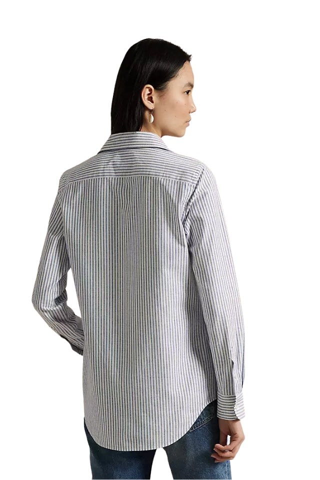 Striped Oxford Shirt - White/Heritage Royal