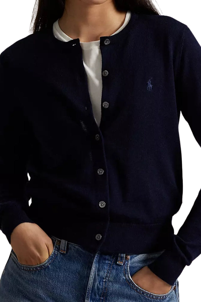 Crewneck Cardigan - Hunter Navy