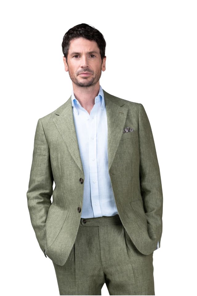 Malta Linen Blazer - Sage Green