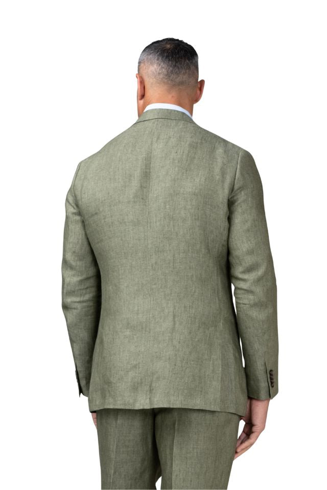 Malta Linen Blazer - Sage Green
