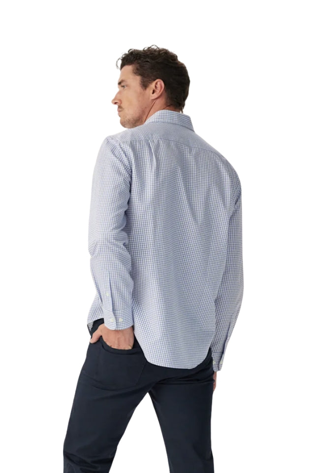 Brunswick Twill Check Shirt - White/Blue
