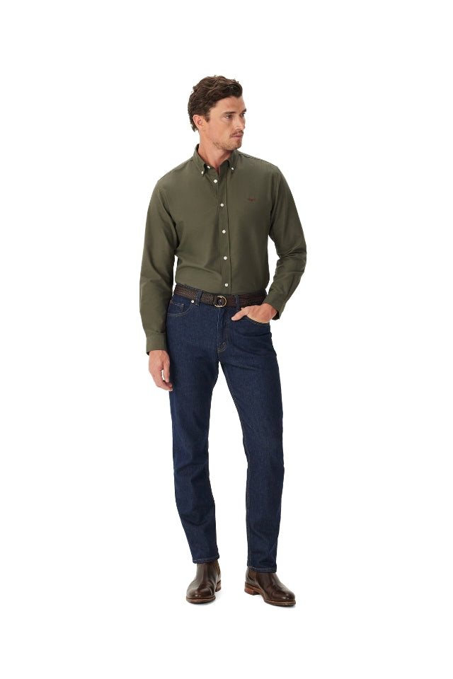 Clapton Oxford Shirt - Dark Olive/Olive