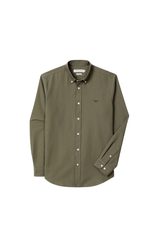 Clapton Oxford Shirt - Dark Olive/Olive