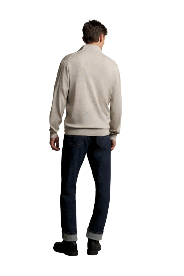 Ernest Qtr Zip Knit - Tan