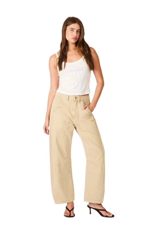 Arc Barrel Jean - Sand
