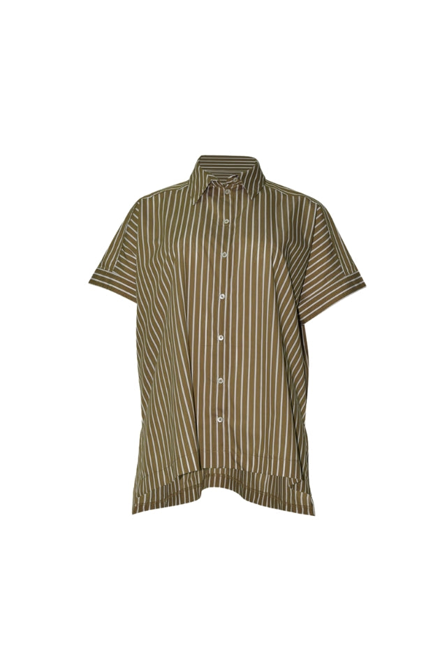 Annie Stripe Shirt - Tan Stripe