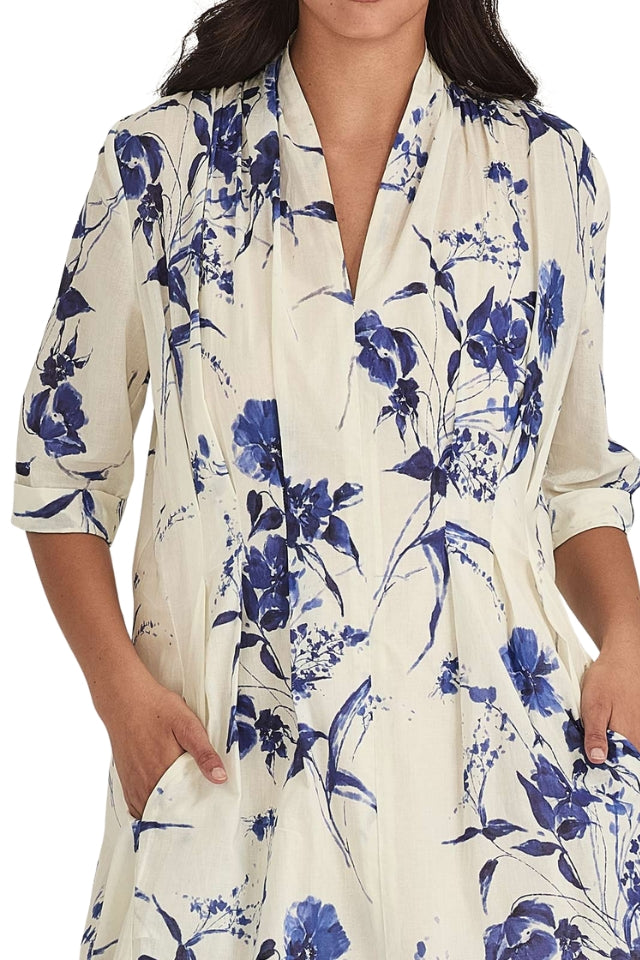 Courtney Dress - Lapis/Chalk