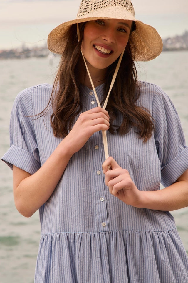 Monica Stripe Dress - Cornflower Stripe