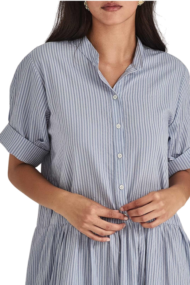 Monica Stripe Dress - Cornflower Stripe