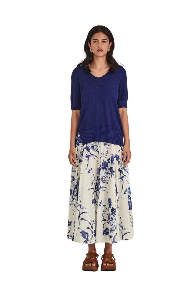 Salma Knit Tee - Cobalt