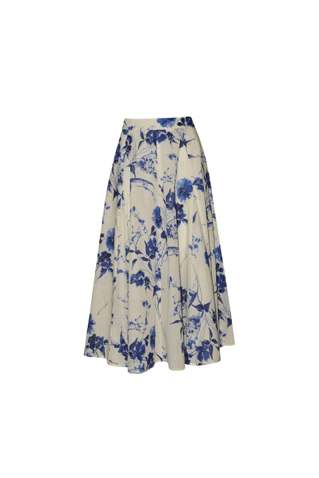 Zaiya Print Skirt - Lapis/Chalk