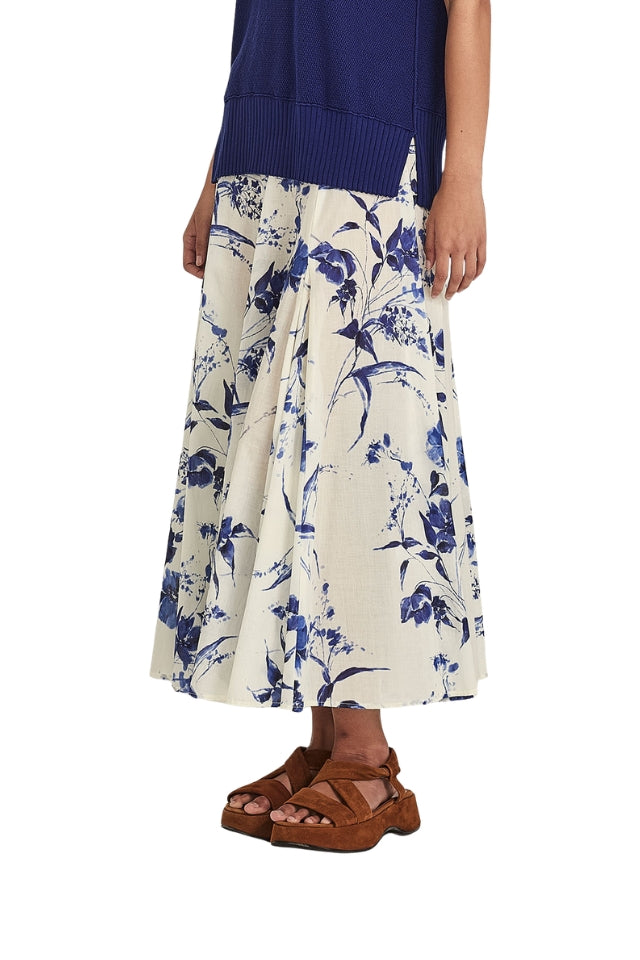 Zaiya Print Skirt - Lapis/Chalk