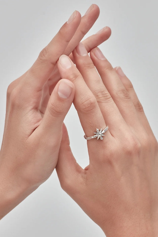 Midnight Cross Ring - Sterling Silver