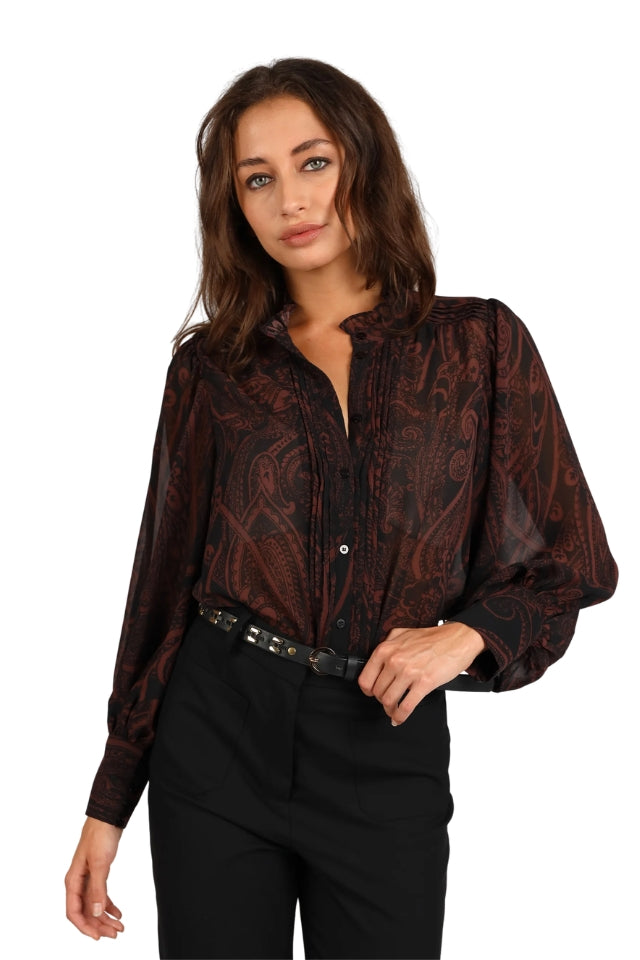 Chocolate Paisley Shirt - Chocolate