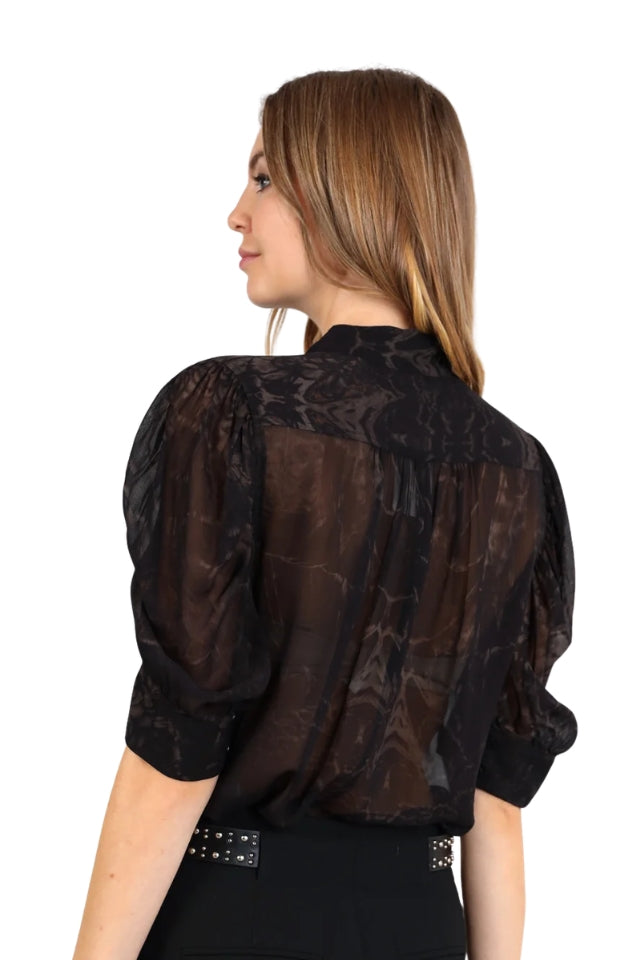 Full Sleeve Detail Shirt - Hawk Print