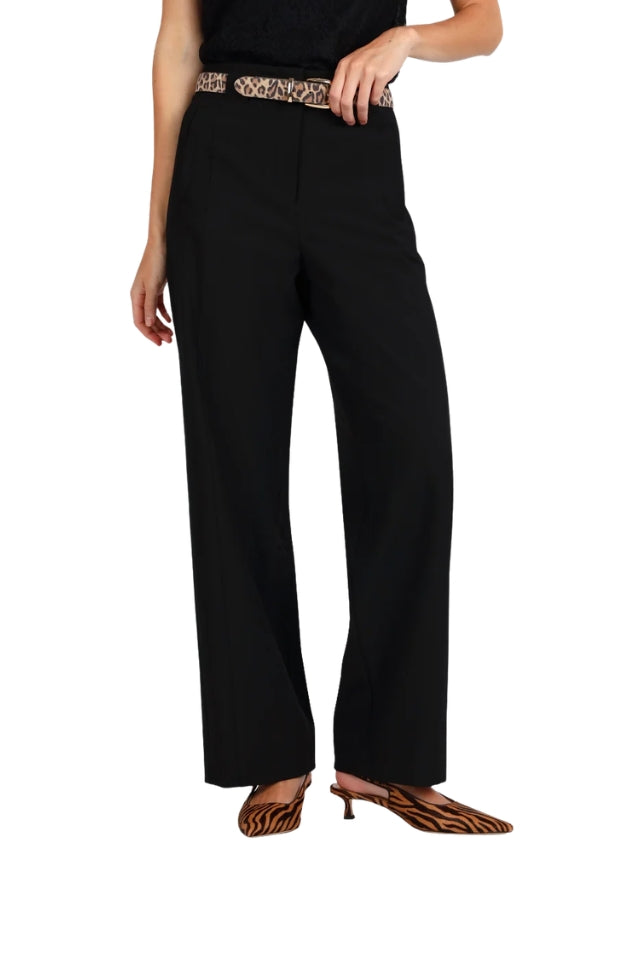 Side Detail Wide Leg Pant - Black