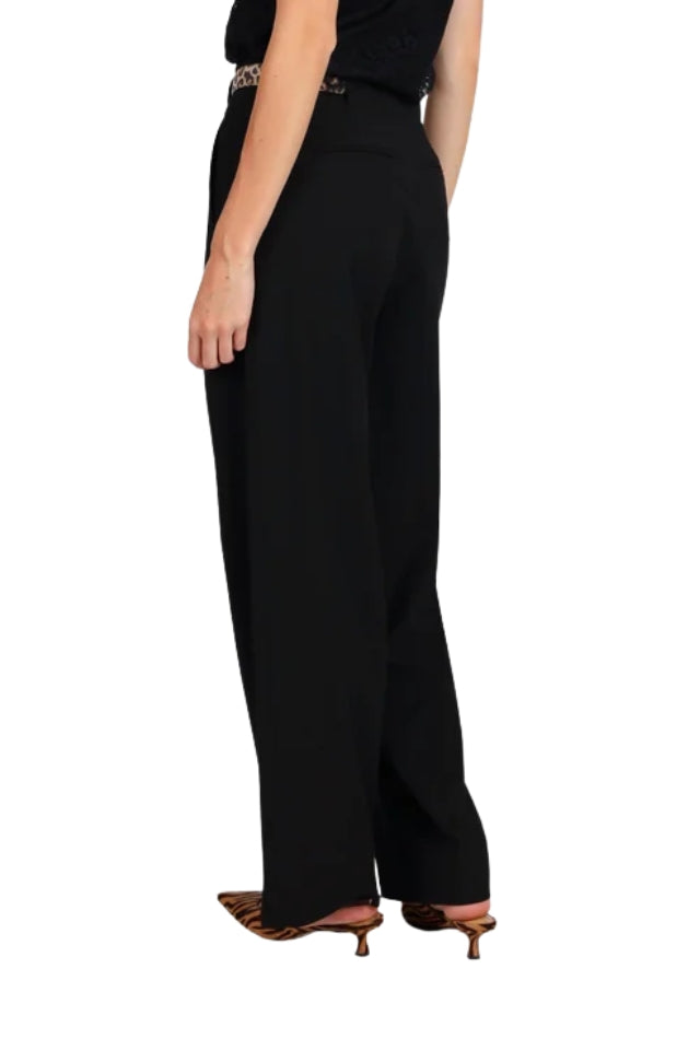 Side Detail Wide Leg Pant - Black