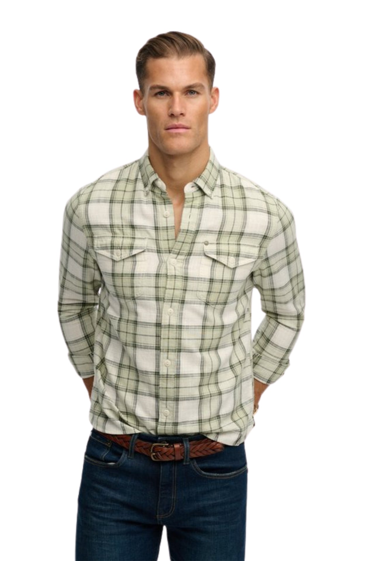 Merchant Lite Check Shirt - Cedar Check Sage