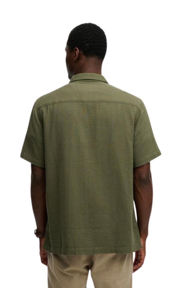 Merchant Textured S/S Shirt - Beetle Green