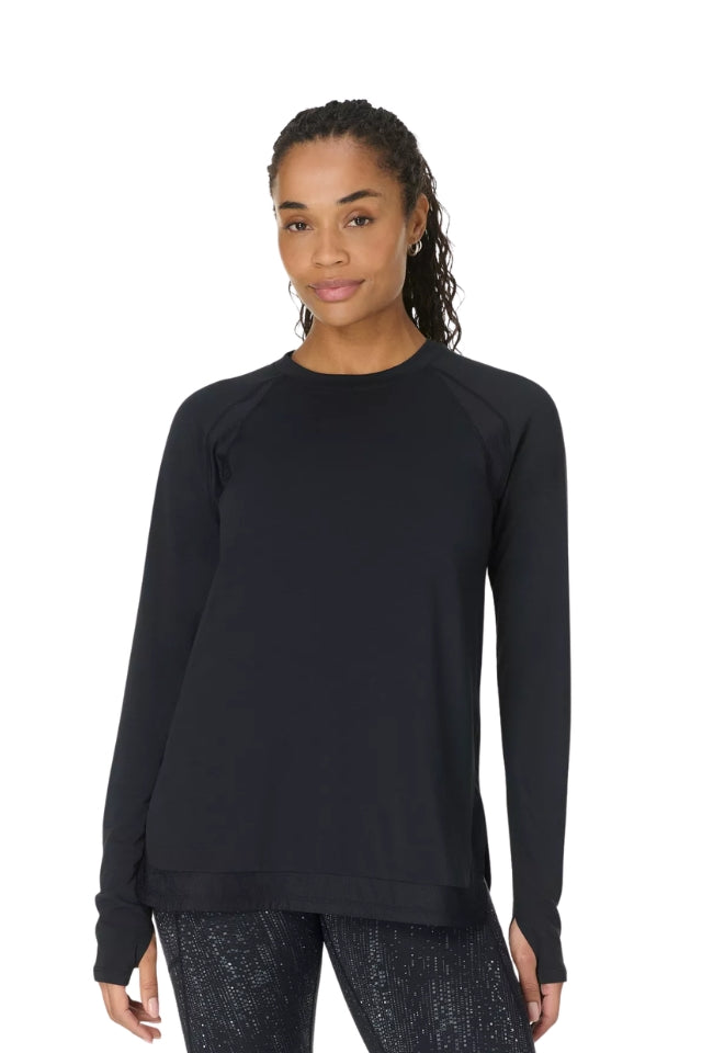 Breathe Easy Mesh Long Sleeve Top - Black
