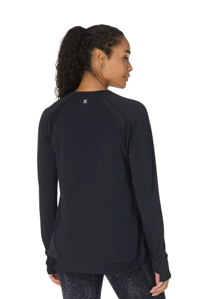 Breathe Easy Mesh Long Sleeve Top - Black
