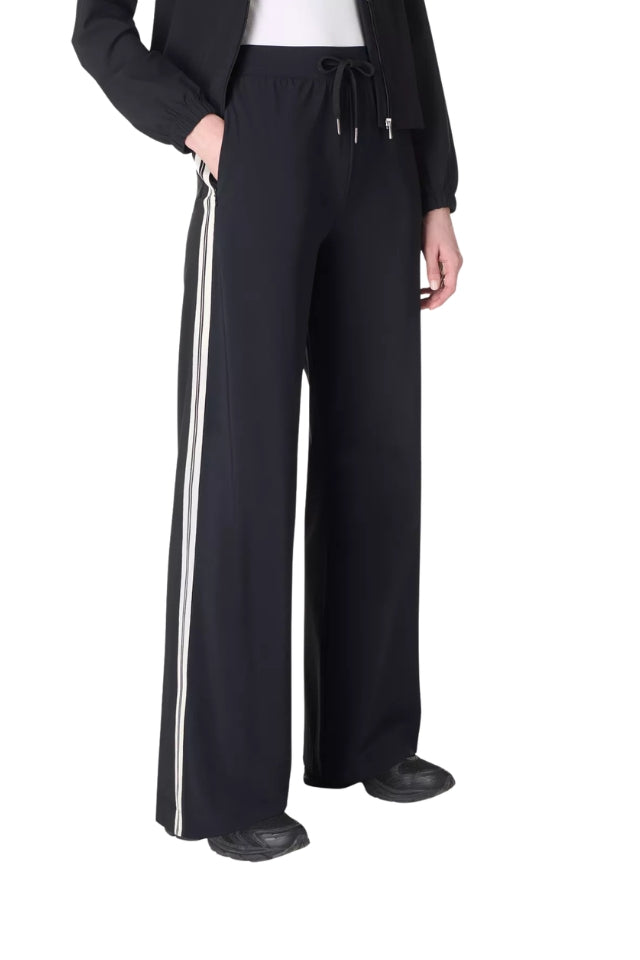 Explorer Side Stripe Wide Leg Trouser - Black