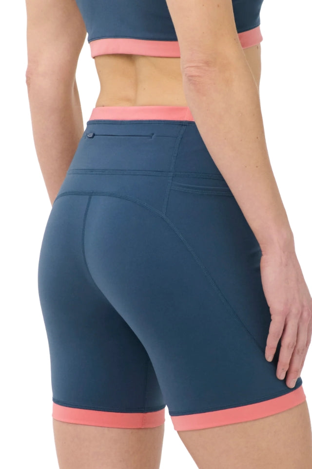 Power Colourblock 6" Short - Indiglow Blue / Melrose Pink