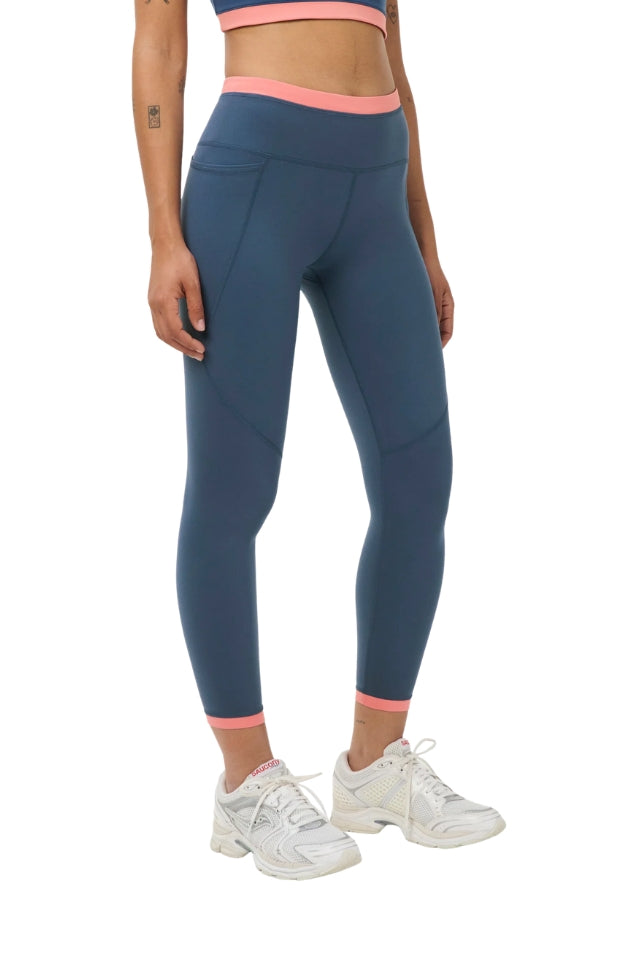 Power Colourblock Workout Legging 7/8 - Indiglow Blue / Melrose Pink