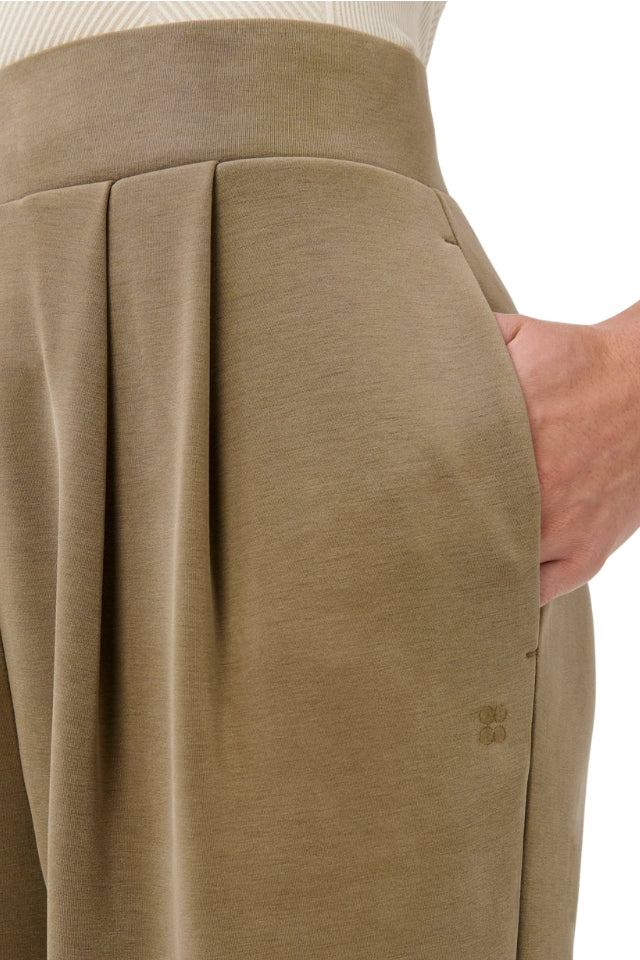 Sand Wash Wide Leg Trouser - Khaki Brown