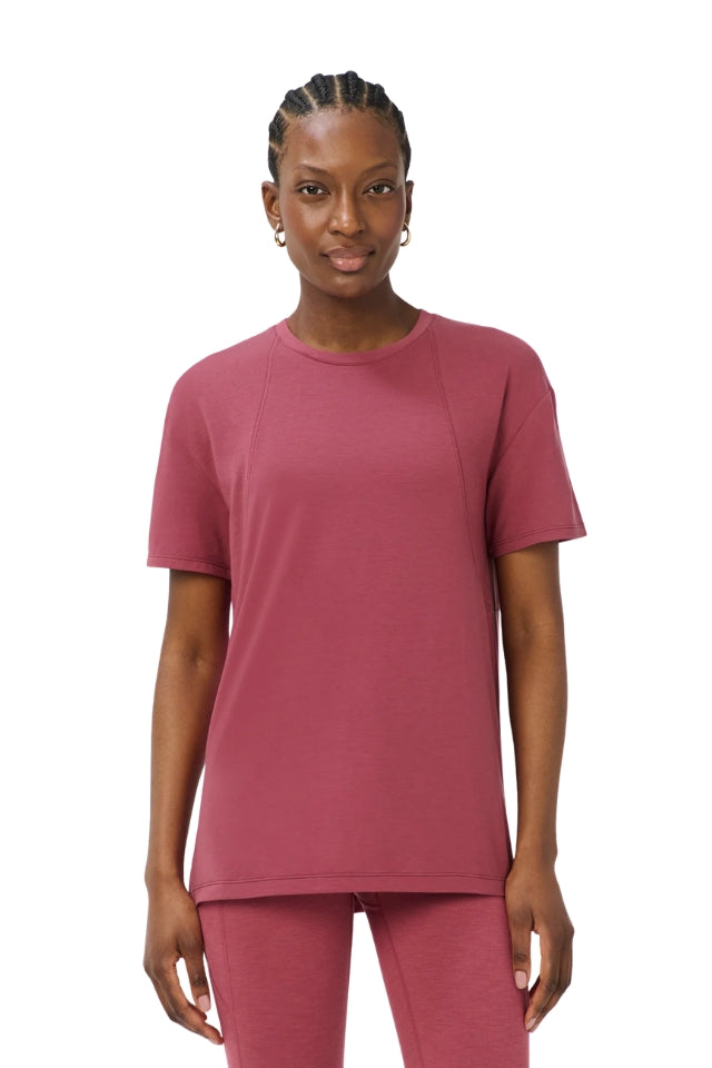 Soft Flow Studio Longline Tee - Sienna Pink