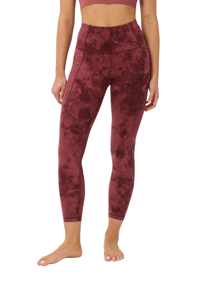Super Soft 7/8 Yoga Leggings - Sienna Pink Spray Dye