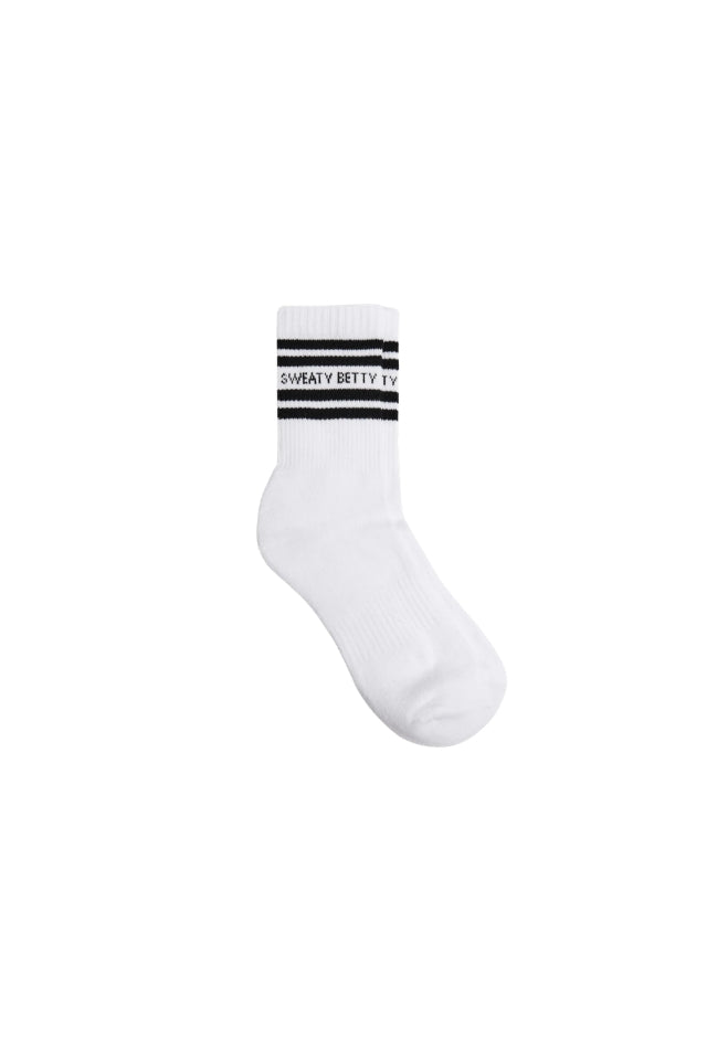 Varsity Slogan Socks - White Black