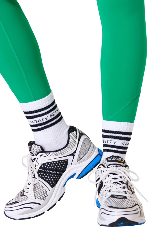 Varsity Slogan Socks - White Black