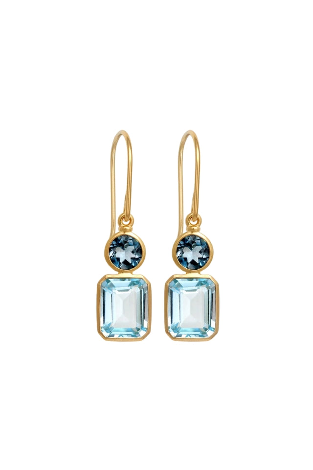 Aqua Earrings - Gold Vermeil