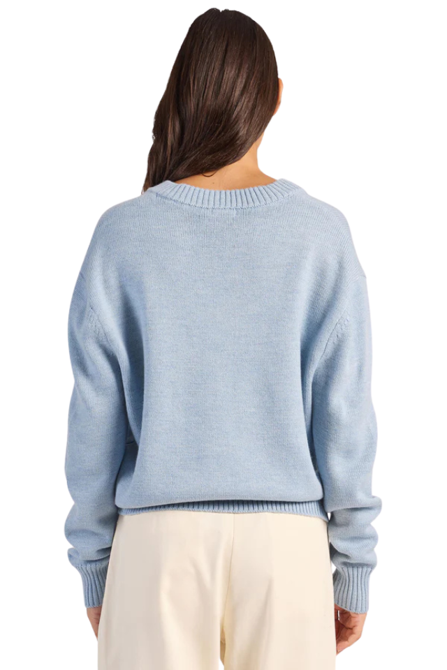 Merino V-Neck - Bleach Blue