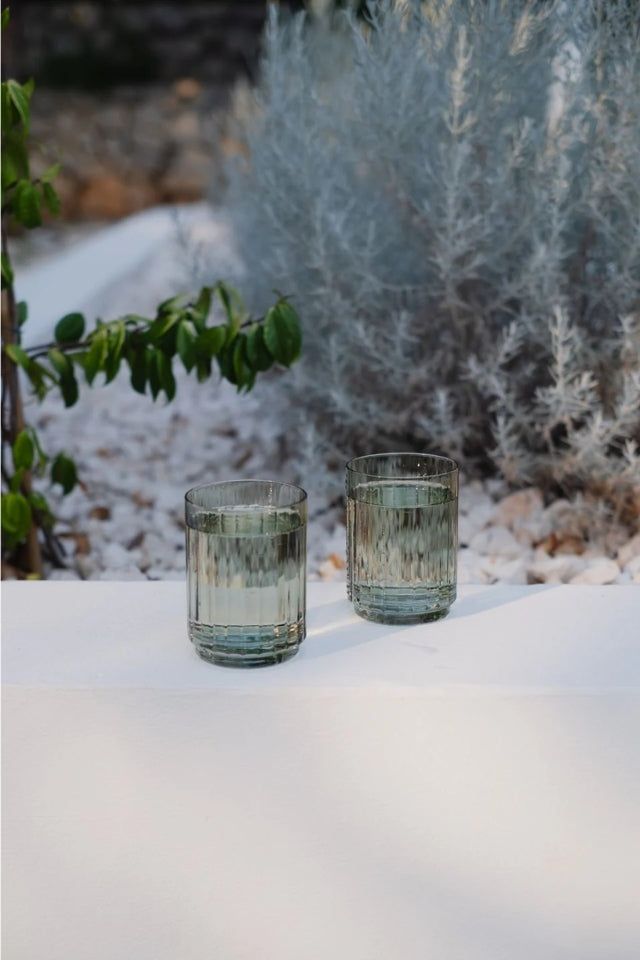 Ribbed Tumblers Set 2 - Olive Green