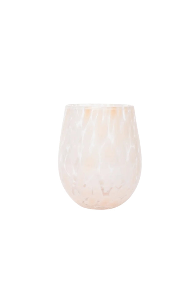 Stemless Natural Splatter Wine Glass