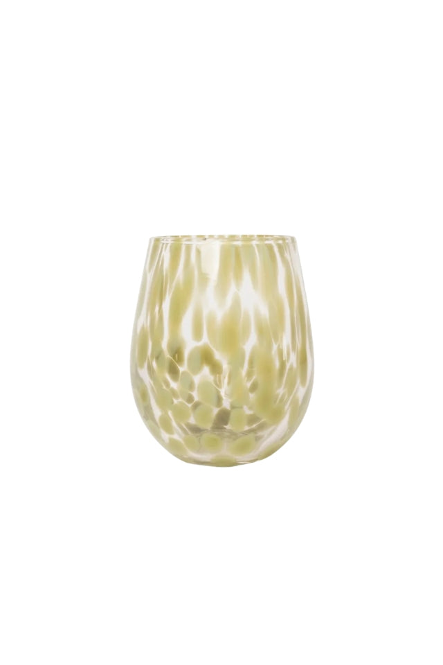 Stelmless Olive Splatter Wine Glass