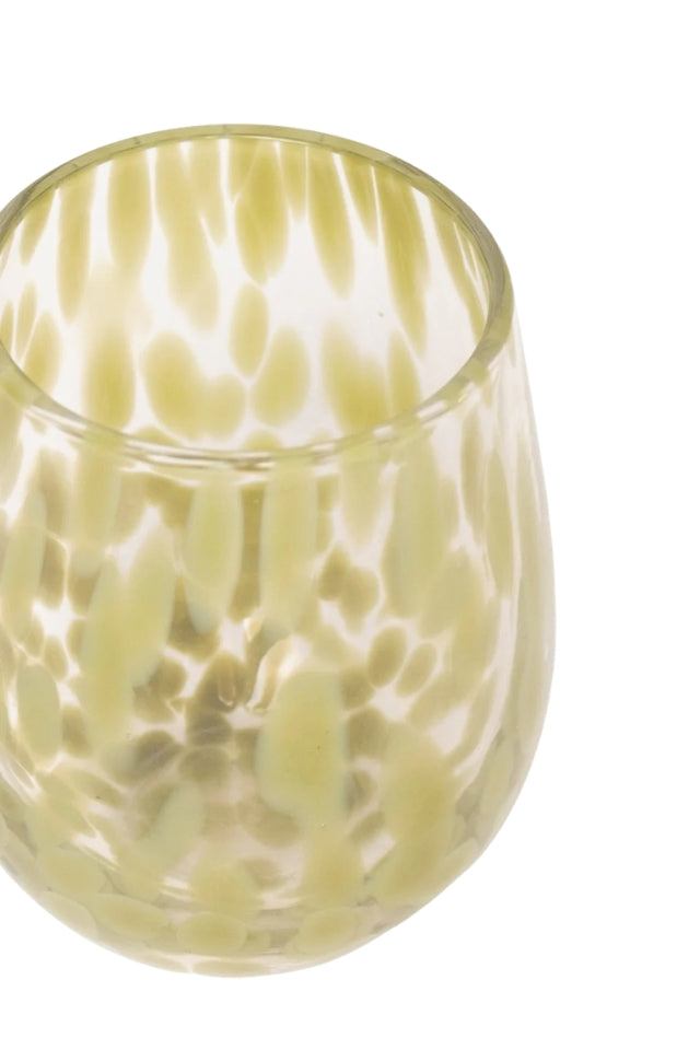 Stelmless Olive Splatter Wine Glass