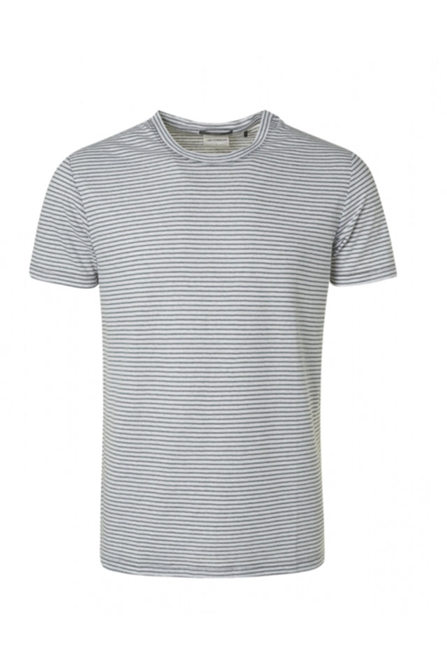 No Excess Stripe Crewneck T-shirt White