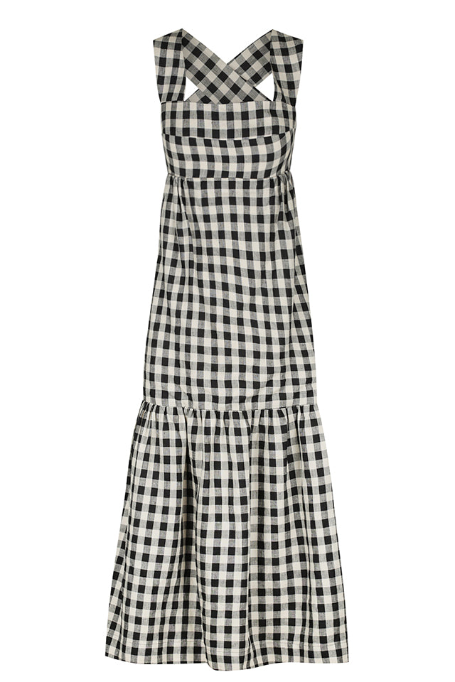 224190 Shona Joy Aimee Wide Strap Open Back Midi Dress Black Natural