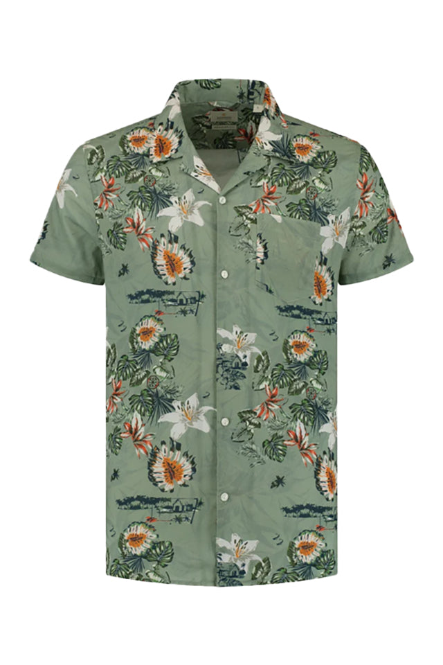 311314 Resort Shirt Tropical Mix Voile Seagrass 