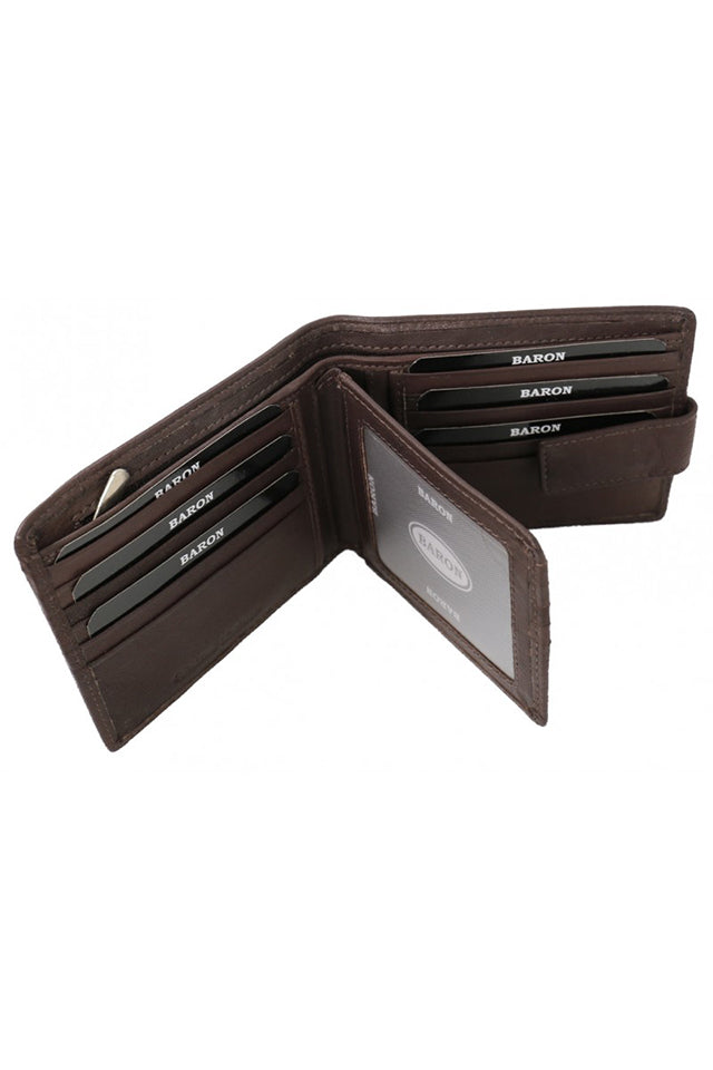 7278-2 Baron Leathergoods Men's Leather Wallet Brown