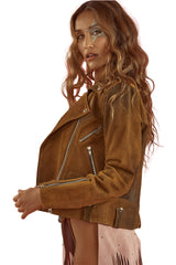 Understated Leather Afterglow Suede Jacket Vintage Brown