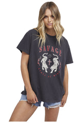 All About Eve 6403201 Savage Tee Washed Black 