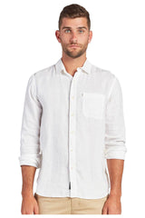 BA801 The Academy Brand Hampton Linen Shirt White