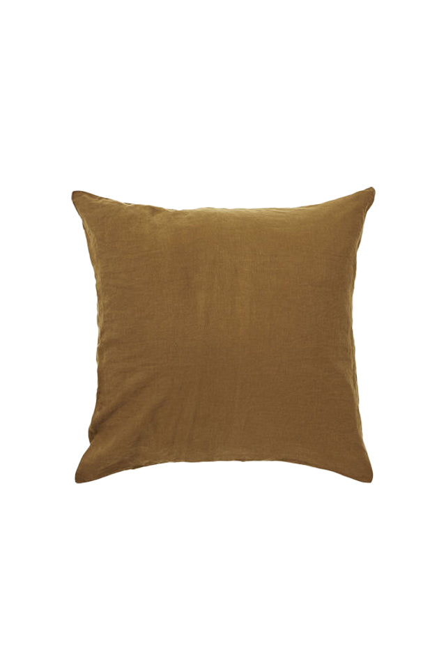 Citta Ochre Linen Euro Pillowcase 1